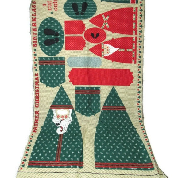 VTG Christmas Fabric Panel Cut Sew Stuff Pointy St - Picture 6 of 8